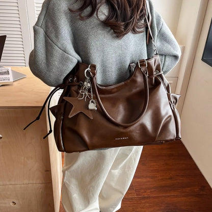 Large Capacity Drawstring Shoulder Bag Handbag