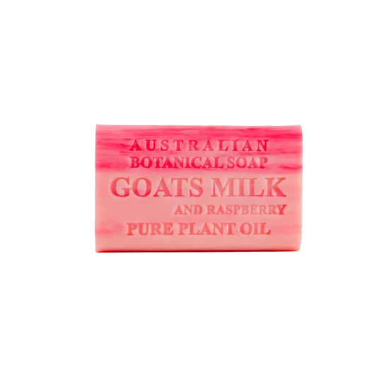 Australian Botanical Soap - Goat Milk & Raspberry Bar, 6.6 oz - Creamy Lathering Soap
