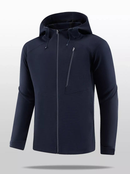 Men's Plus Size Lightweight Hooded Zip Up Jacket