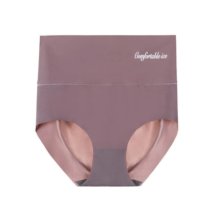 High Waist Ice Silk Seamless Belly And Hip Lift Panties