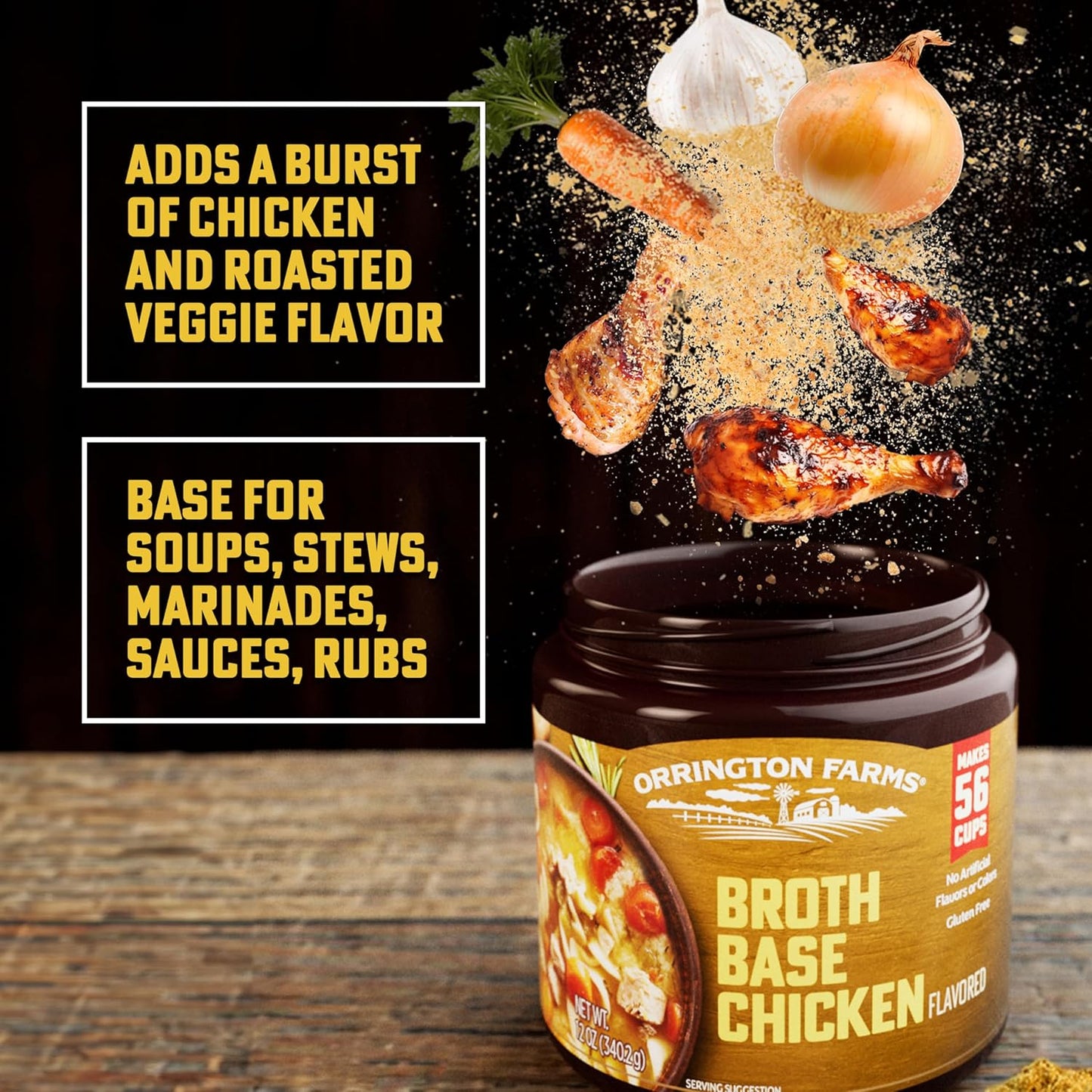 Orrington Farms Chicken Broth Base and Seasoning, 12 Oz. (Pack of 6)