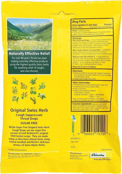 Ricola Sugar-Free Swiss Herb Cough Drops, 152 Lozenges