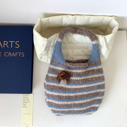 Knitted Striped Handbag