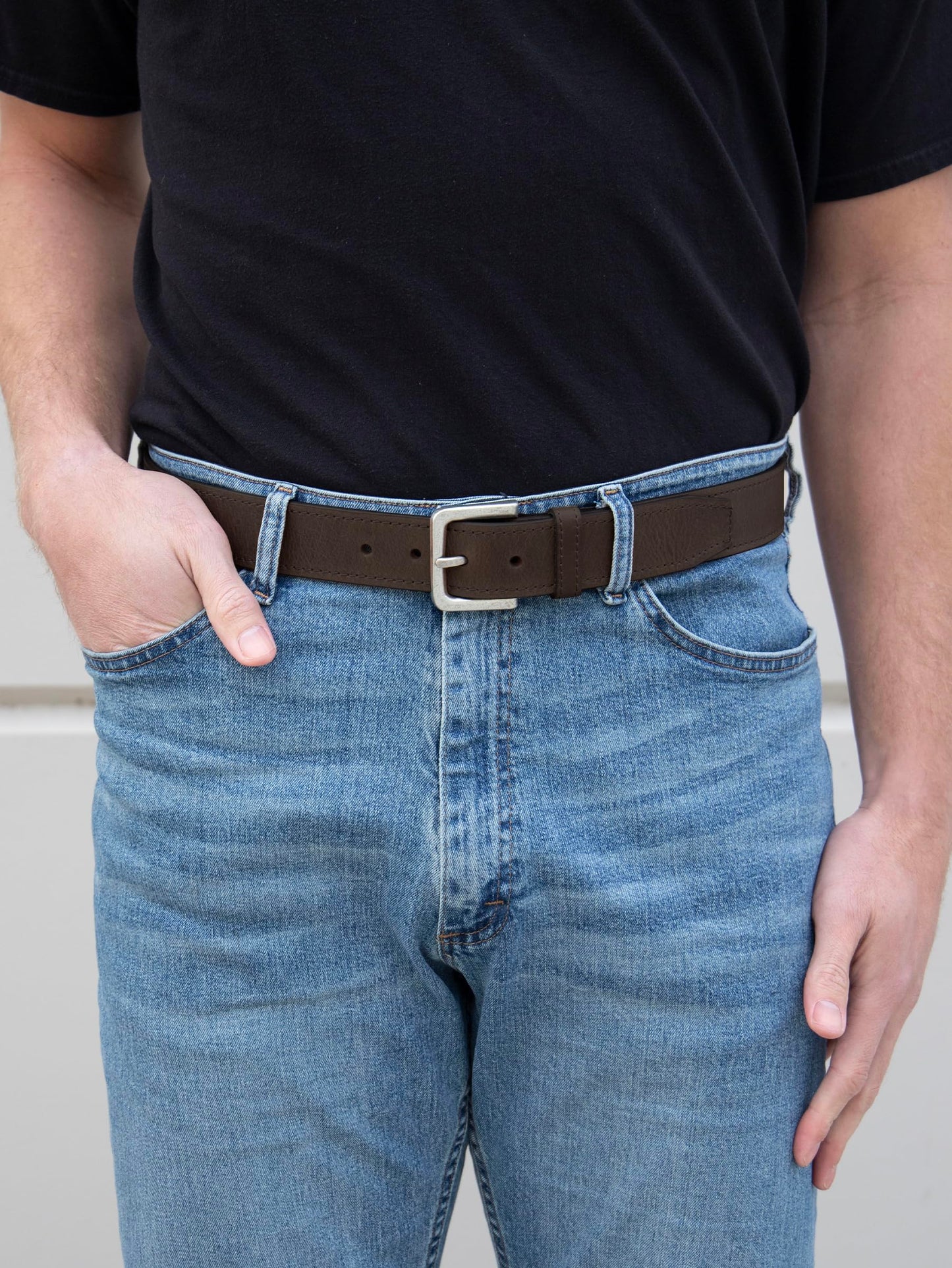 Wrangler Men’s Leather Country Casual Every Day Dress Belt for Jeans,Brown 36