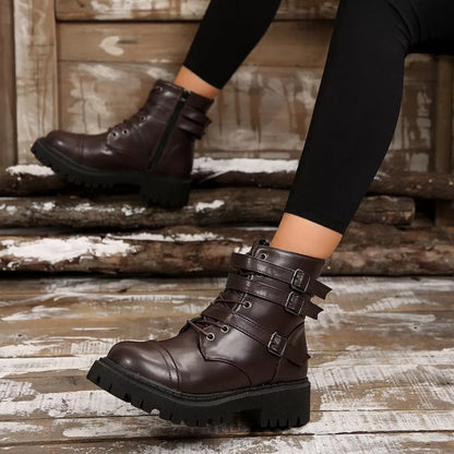 Round Toe Platform Boots