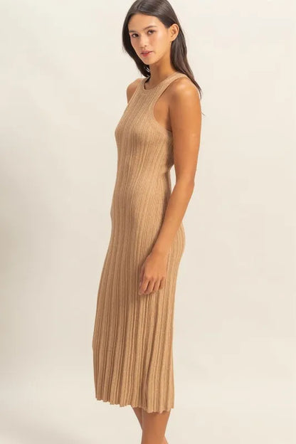 HYFVE Round Neck Bodycon Ribbed Knit Dress