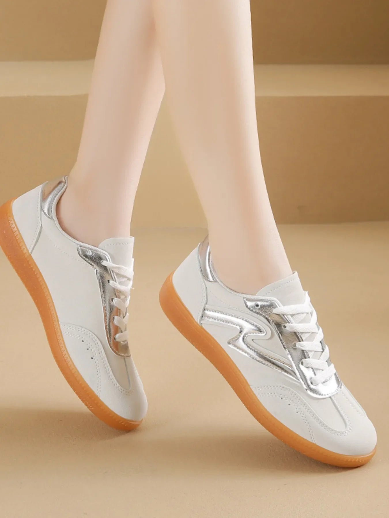 Round Toe Lace Up Sneakers