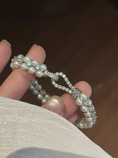 Pearl & Zircon Embellished Bracelet