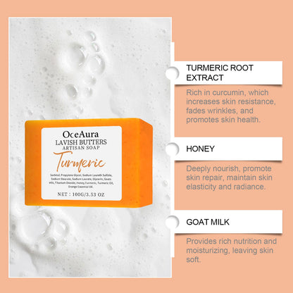 OceAura Turmeric Skin Care Soap, Clean And Moisturize The Body Skin Translucent And Smooth Bath Fragrance Skin Care Soap