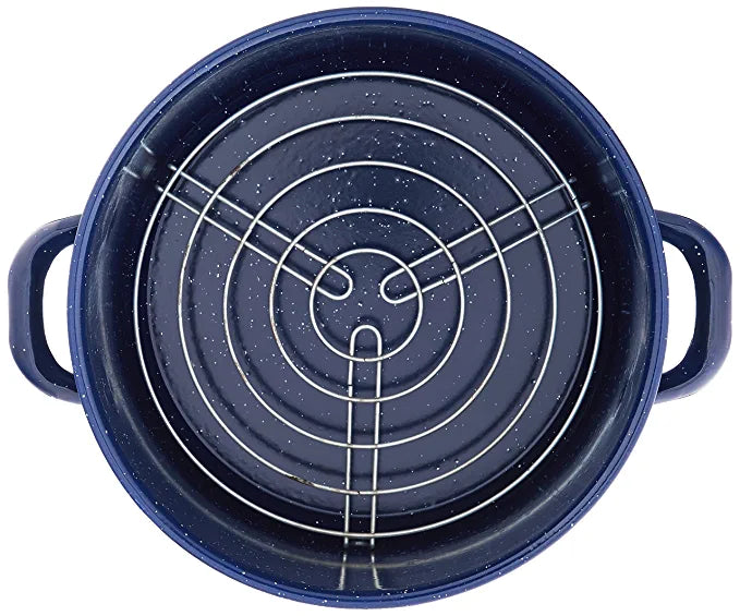 Imusa Steamer Pot Blue Enamel 16 qrt