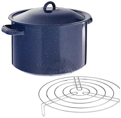 Imusa Steamer Pot Blue Enamel 16 qrt