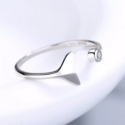 925 Sterling Silver Whale Tail Ring