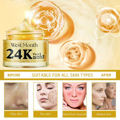 West Month 24k Pure Gold Collagen Face Cream, Lighten Lines Brighten Skin, Firm And Anti-wrinkle Cream