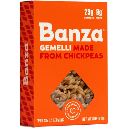Banza Chickpea Gemelli Pasta, Gluten-Free, Protein-Rich (Pack of 6 - 8 oz.)