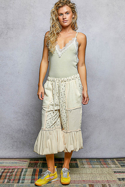 POL Lace Detail V-Neck Ribbed Cami
