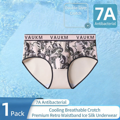 New Chinese Style Men's Ice Silk Underwear Men's Boxer Briefs Breathable Large Size Antibacterial Printed Boxer Shorts Manufacturer Wholesale