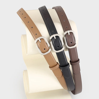Leather Belt with Silver Buckle