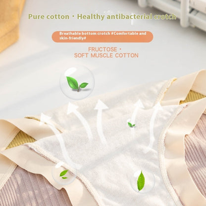 Nude Feel Mid-waist Underwear Seamless Breathable Thin Pure Cotton