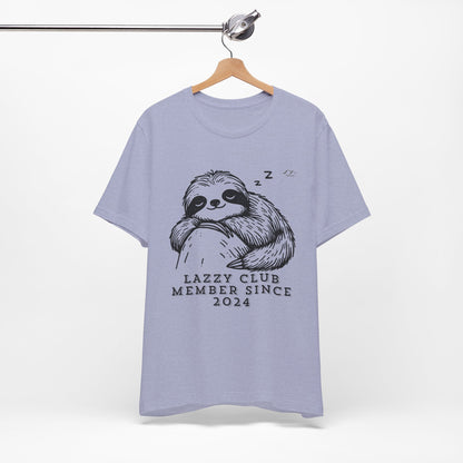 TS-093ML-24 Unisex Cute Lazy club Sloth T Shirt Slow And Steady Art
