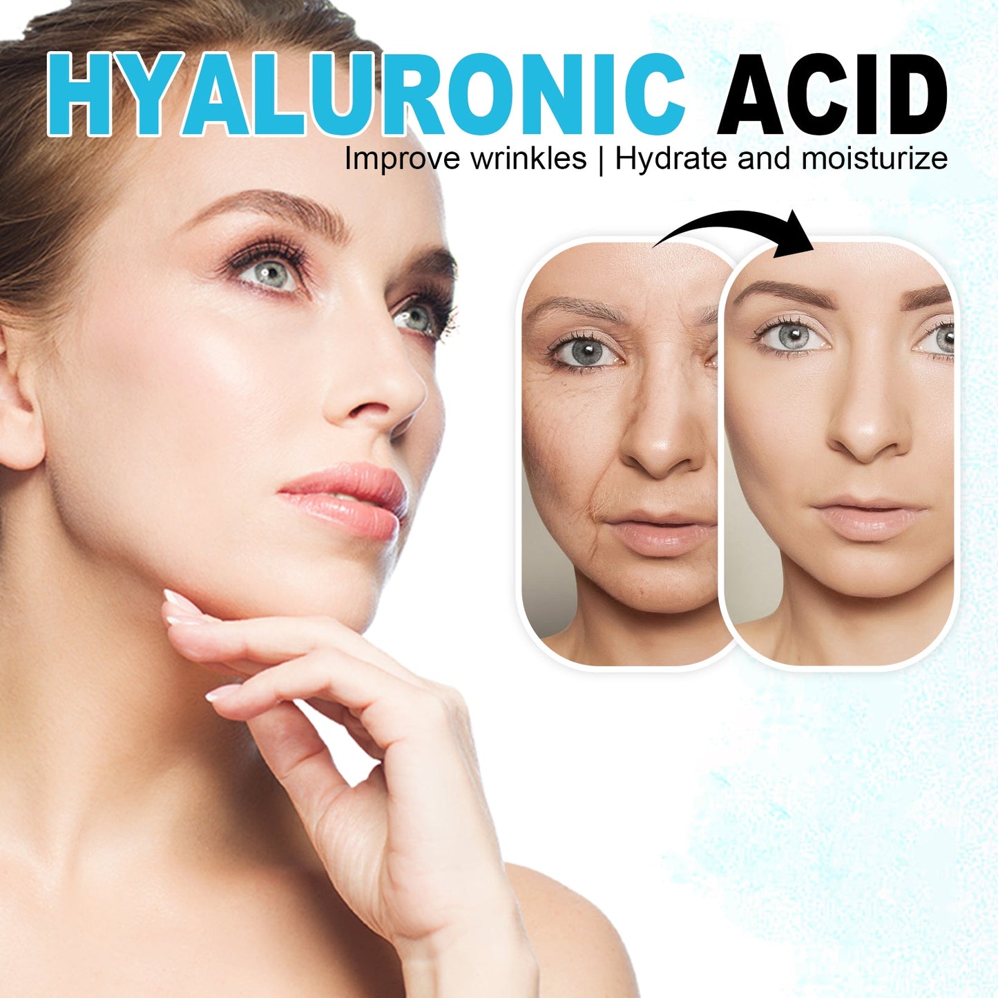 WIYUN Hyaluronic Acid Face Cream, Fade Wrinkles Repair Skin Barrier Moisturizing Moisturizing Skin Anti-Wrinkle Cream