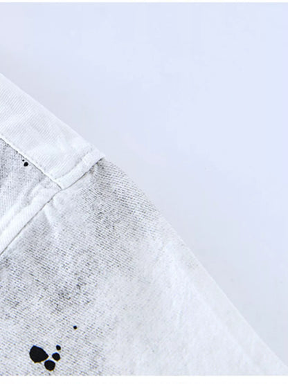Men's Splatter Print Casual Short Sleeve Shirt