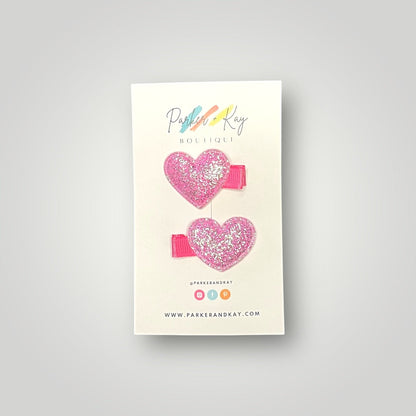 Sparkling Heart Hair Clips