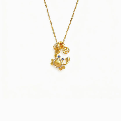 18K Gold-Plated Crab Pendant Necklace