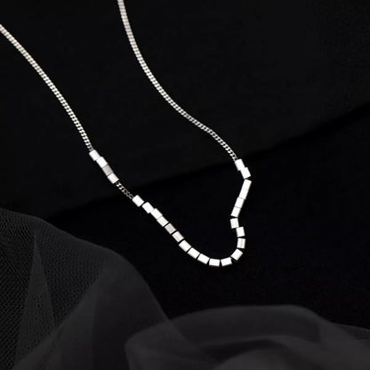 925 Sterling Silver Cube Necklace