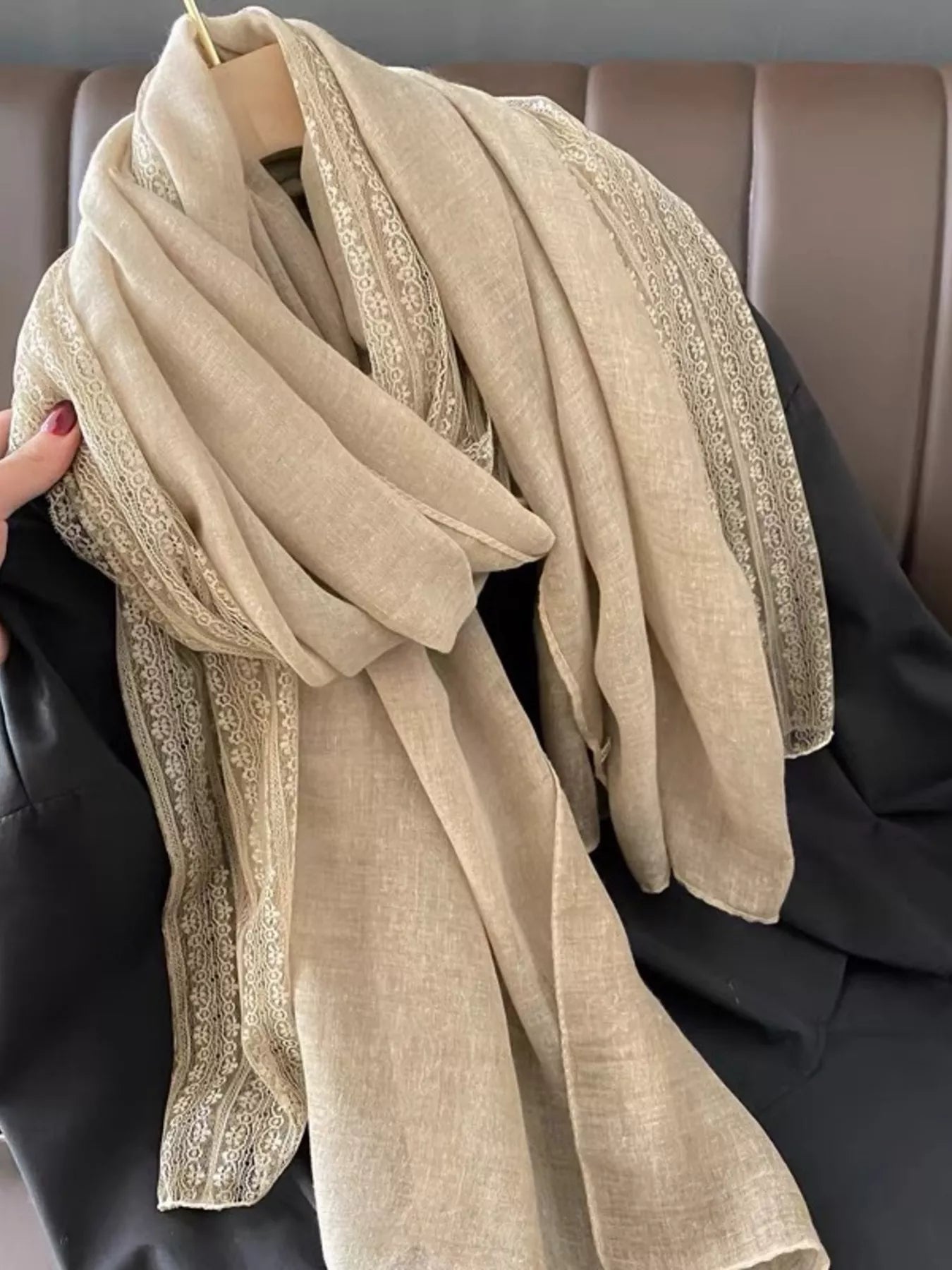 Lace Trim Scarf