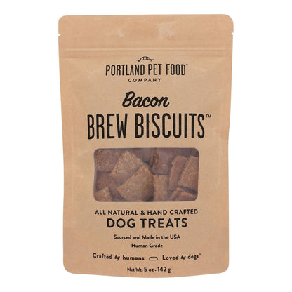 Portland Pet Food Company Bacon Brown Biscuit Dog Treats, 5 oz, 6-Pack