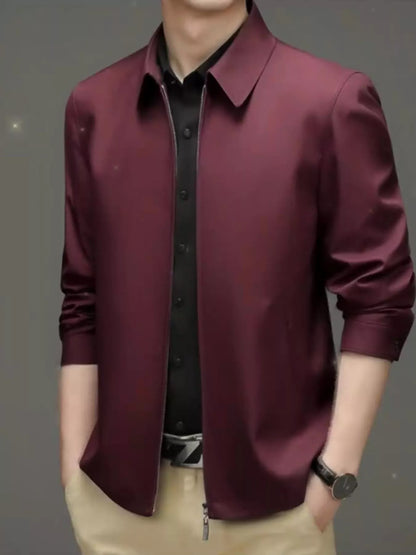 Men's Plus Size Zip Up Long Sleeve Jacket