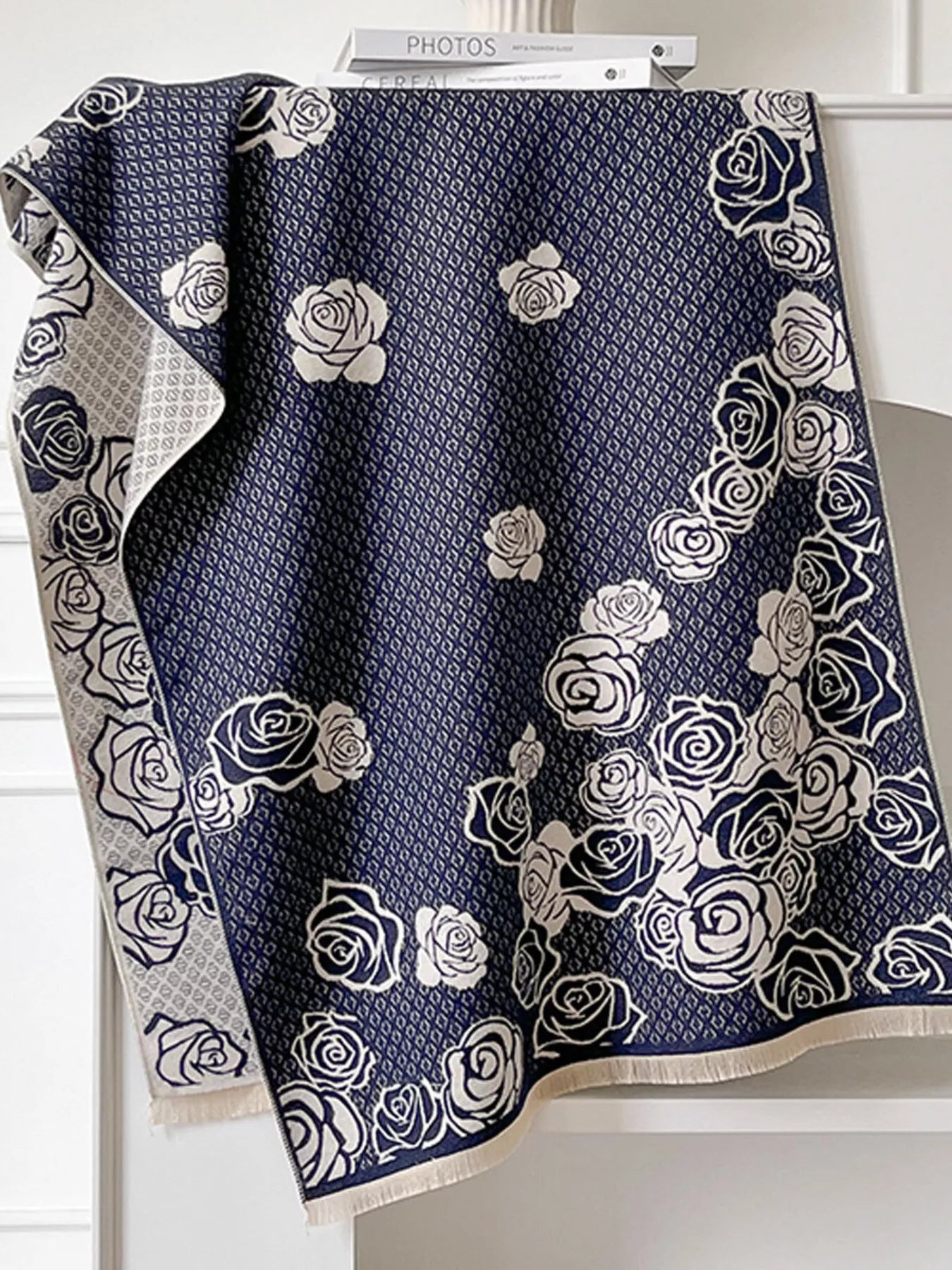 Rose Pattern Warm Scarf
