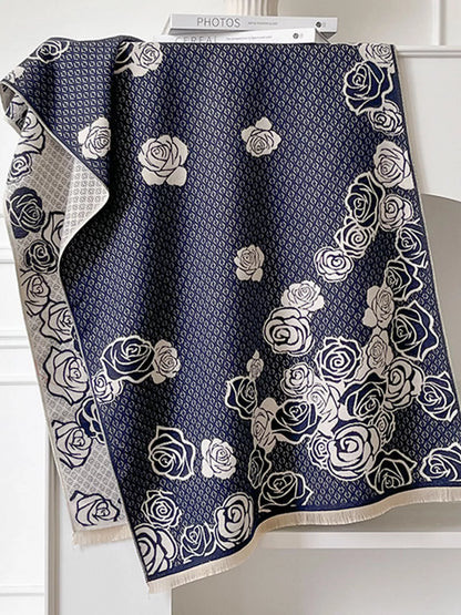 Rose Pattern Warm Scarf