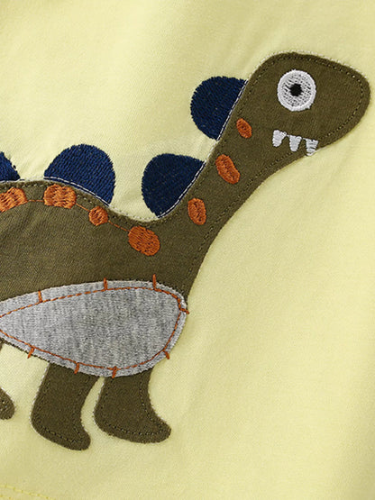 Children's Cute Dinosaur Applique Short Sleeve T-Shirt