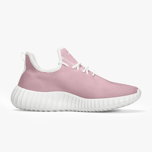 SHO-014PNK-24  Blush Pink Mesh Knit Sneakers Lightweight Athletic Shoes for Women Breathable Running Shoes Casual Walking Sneakers