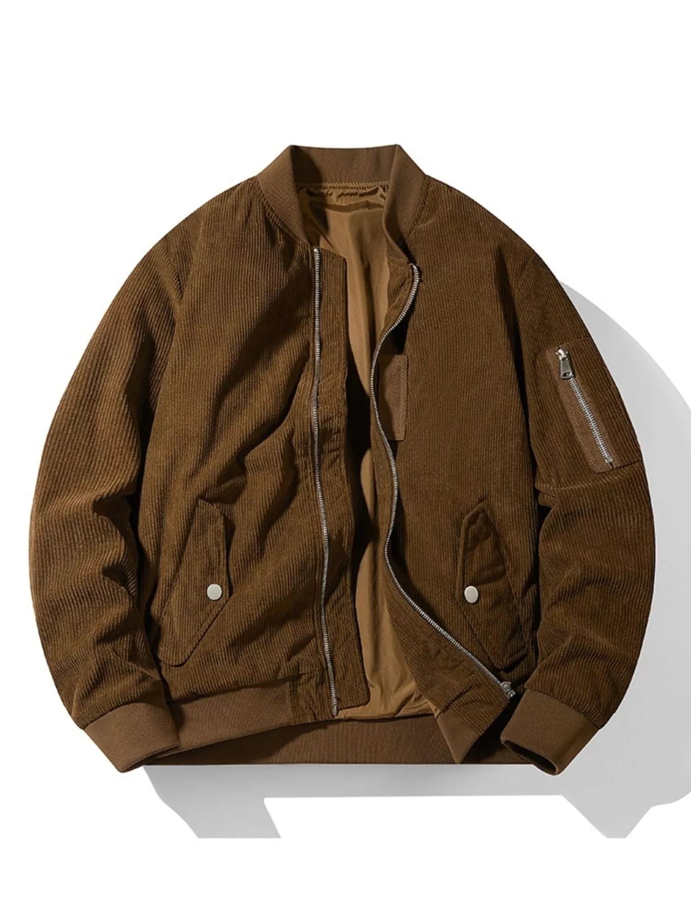 Men's Plus Size Zip Up Long Sleeve Jacket