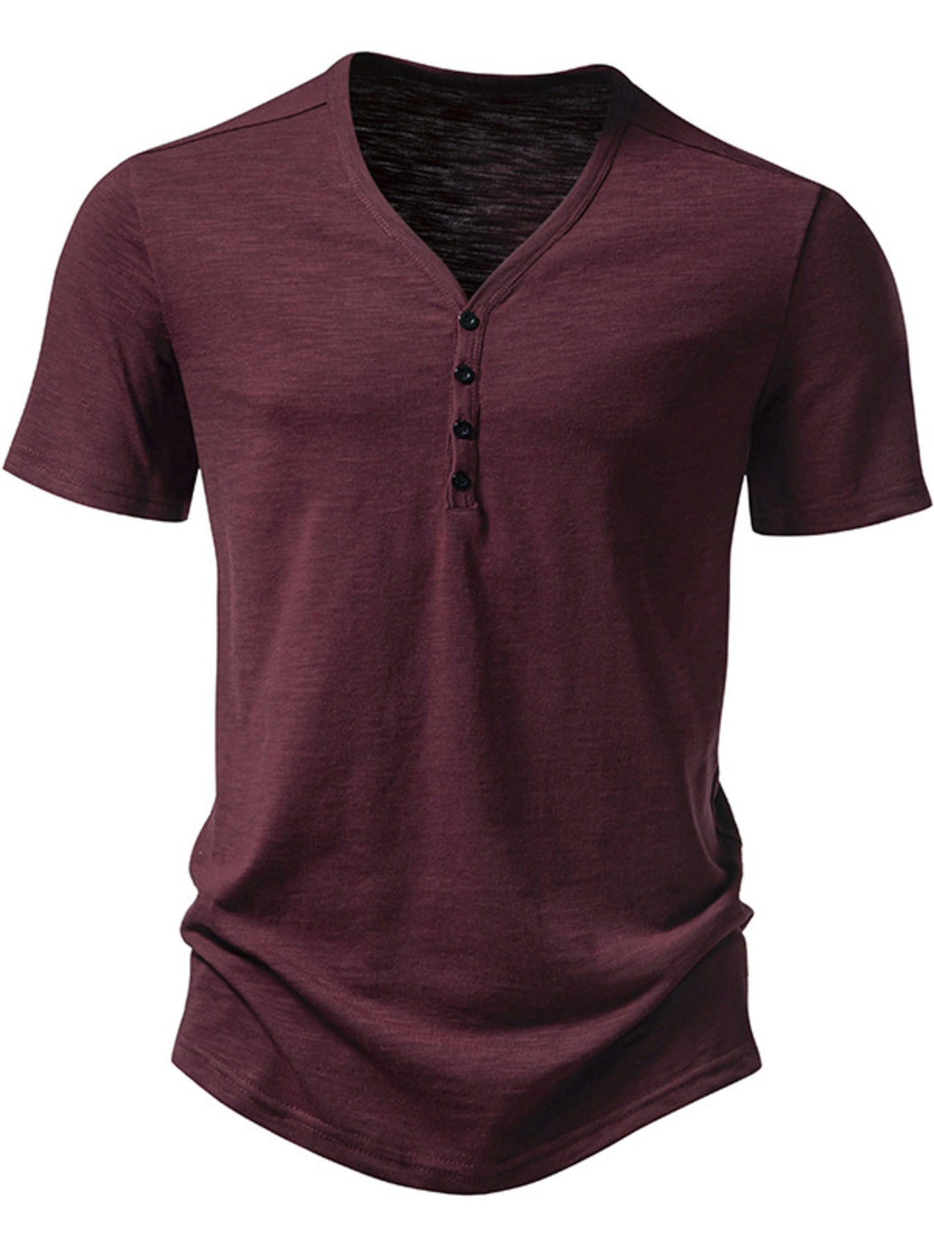 Men's Casual Button Detail T-Shirt