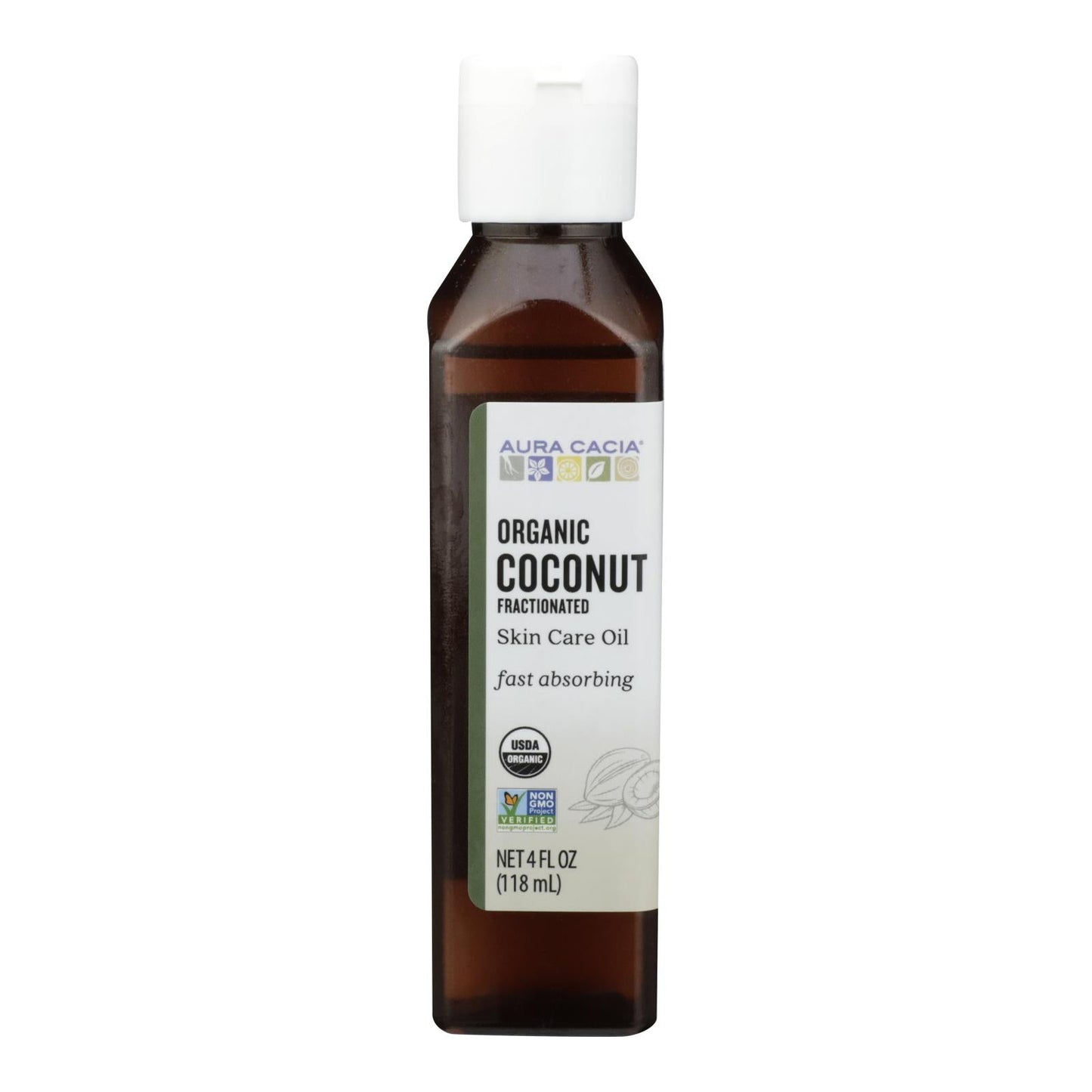 Aura Cacia Fractionated Coconut Oil - 4 Fl Oz
