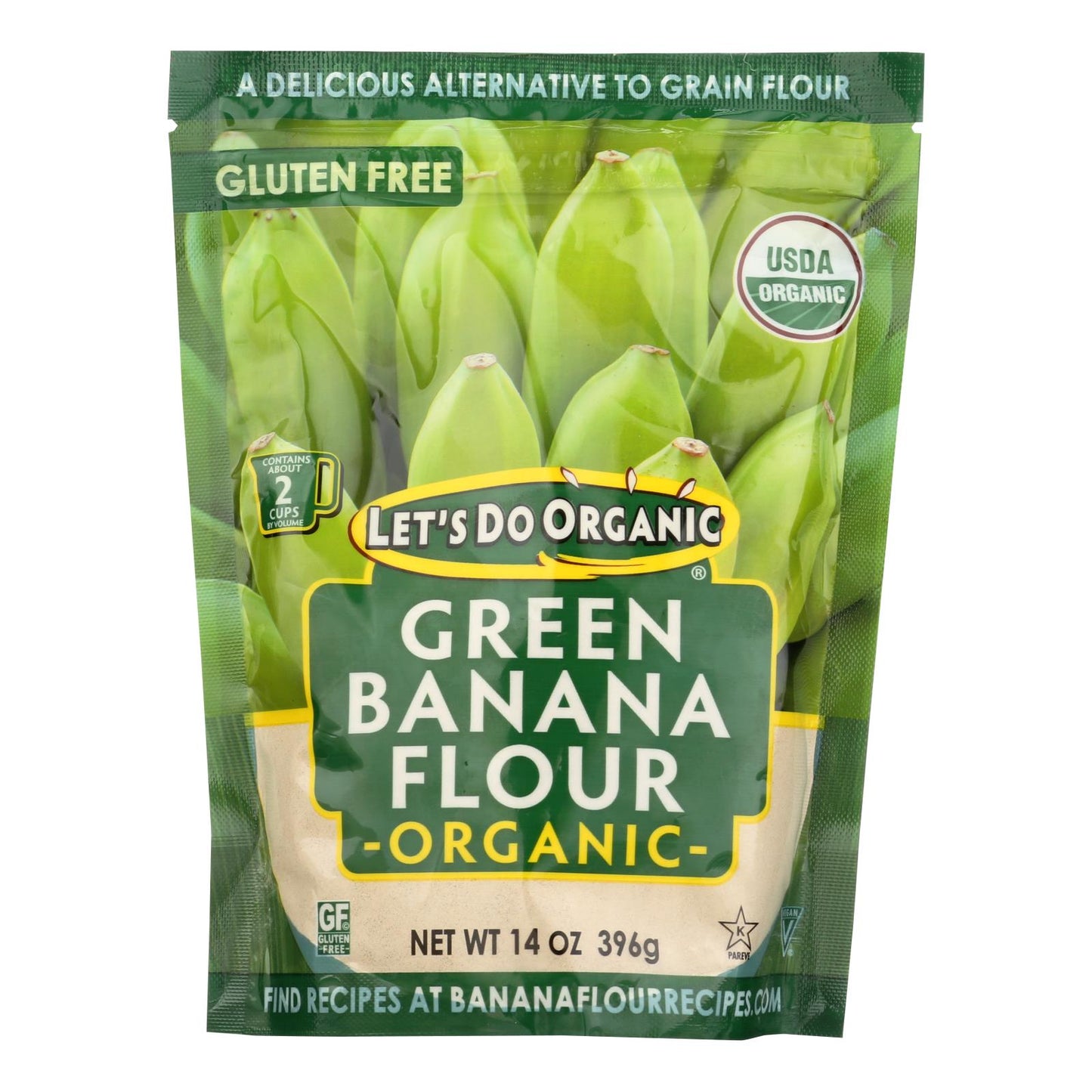 Let's Do Organic Green Banana Flour (Pack of 6 - 14 Oz)