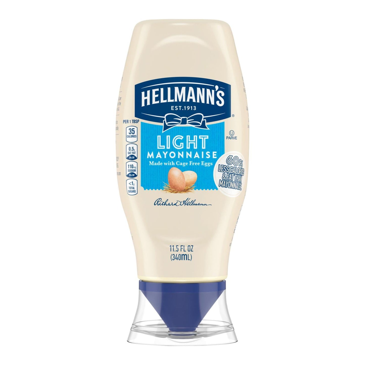 Hellmann's Light Mayonnaise, 11.5 Fl Oz (Pack of 12)