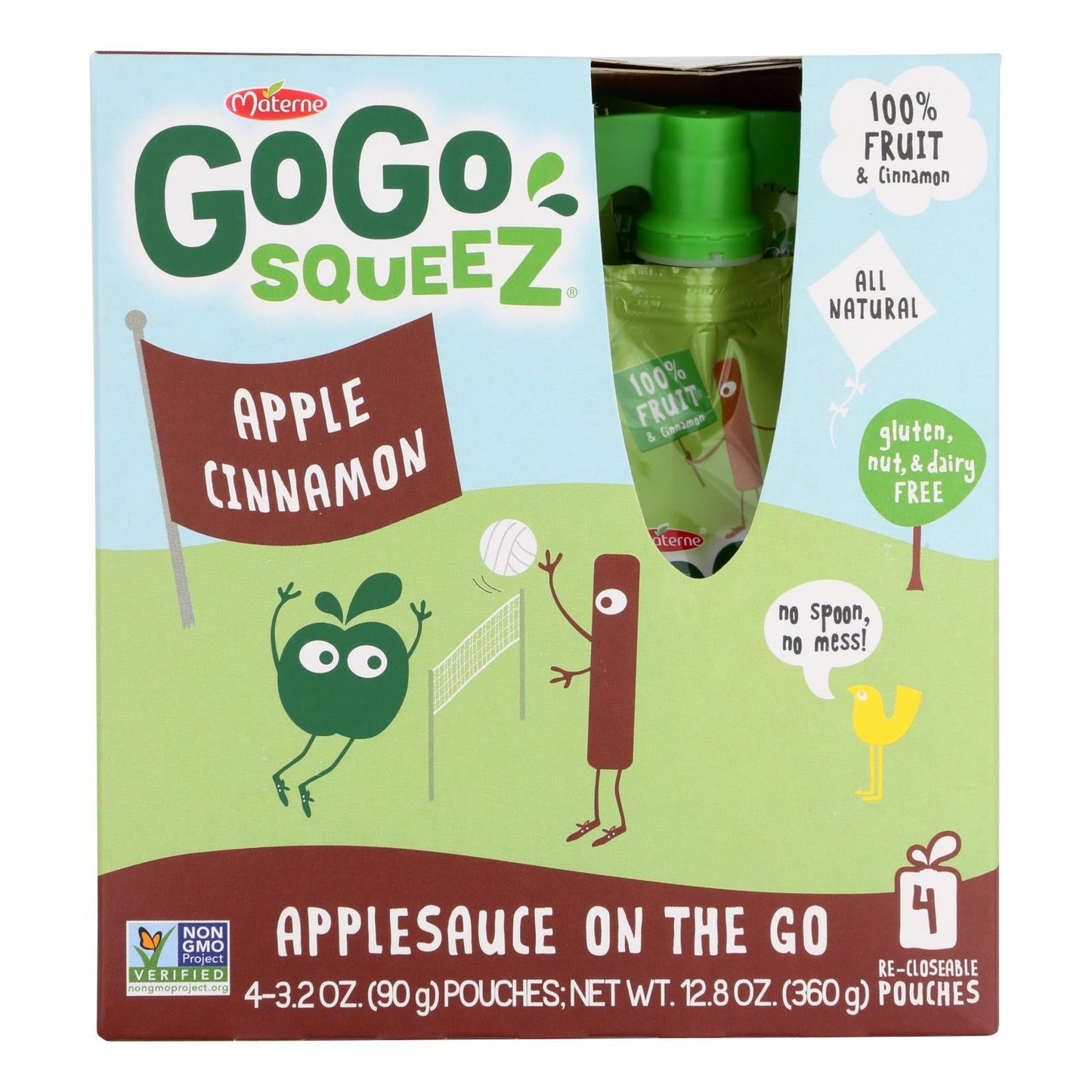 Gogo Squeez, Organic Apple Cinnamon Puree, 48 Pouches, 3.2 oz. Each