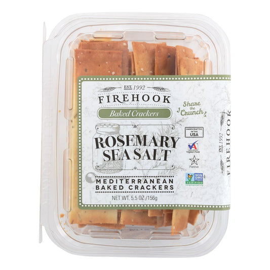 Firehook Rosemary Sea Salt Crackers (Pack of 8, 5.5 oz per Cracker)