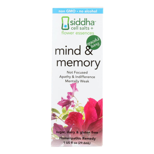 Siddha Cell Salts + Flower Essentials Mind & Memory - 1 Fl. Oz.