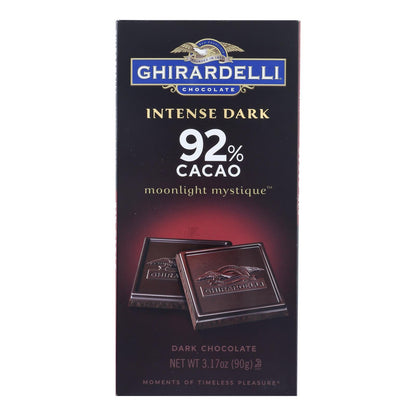 Ghirardelli 92% Cacao Moonlight Mystique Intense Dark Chocolate (Pack of 12) - 3.17 Oz