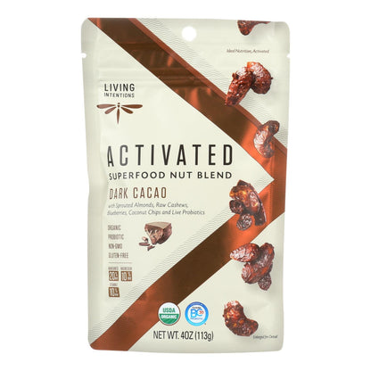 Living Intentions Sprouted Dark Cacao Nut Blend, Pack of 6 - 4 Oz