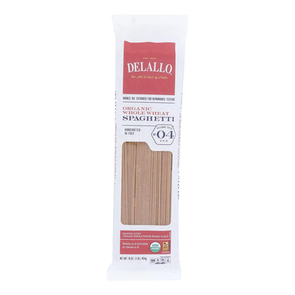 Delallo Organic Whole Wheat Spaghetti Pasta, 1 lb. (Pack of 16)