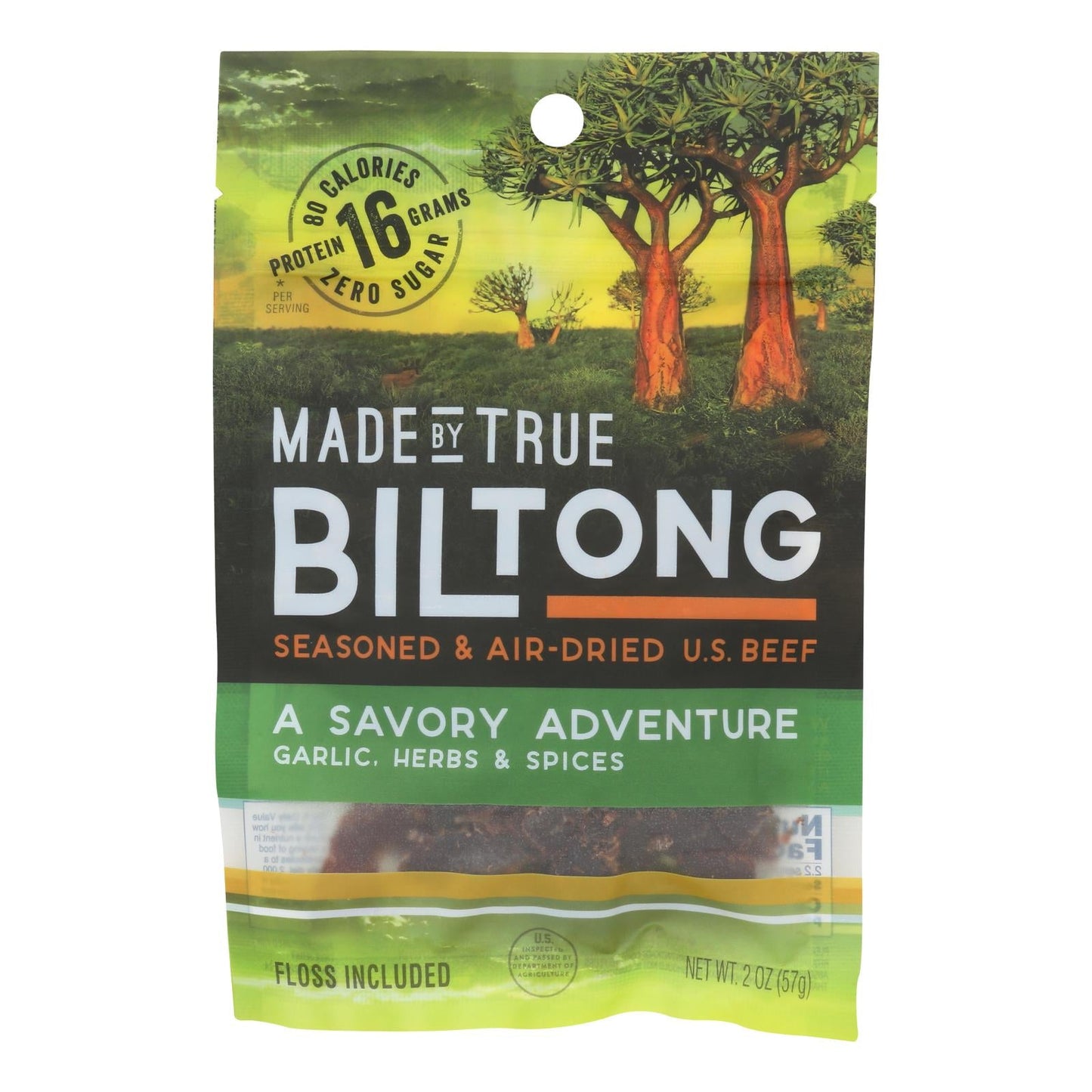 True Jerky - Beef Jerky Biltong Gar&he (Pack of 8) - 2 Oz