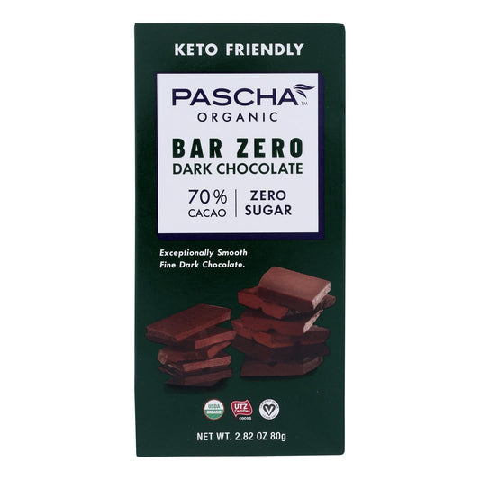 Pascha Bar Dark Chocolate 70% Stevia (Pack of 10) 2.82 Oz