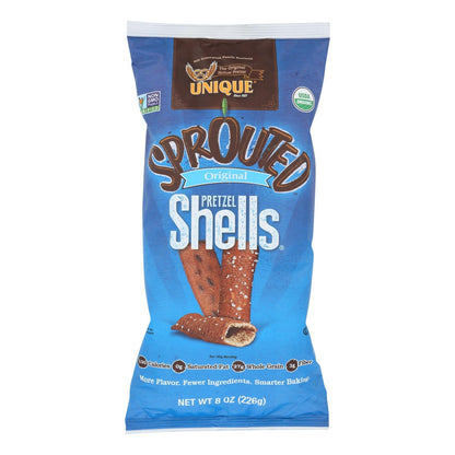 Unique Pretzels - Sprouted Shells - Original Sea Salt -  (Pack of 12, 8 Oz.)