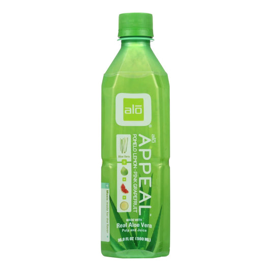 Alo Appeal Aloe Vera Juice Drink - Pomelo Lemon & Pink Grapefruit - 16.9 Fl Oz (Pack of 12)